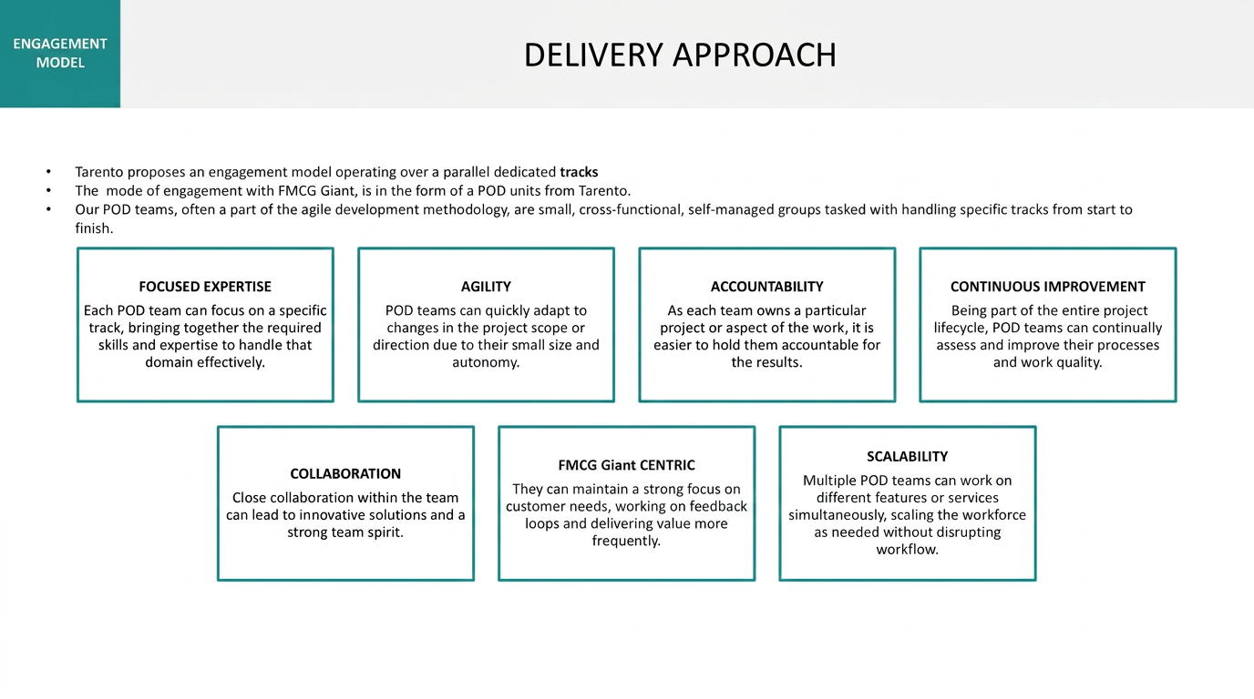Engagement model & POC next step, anonymized sample page